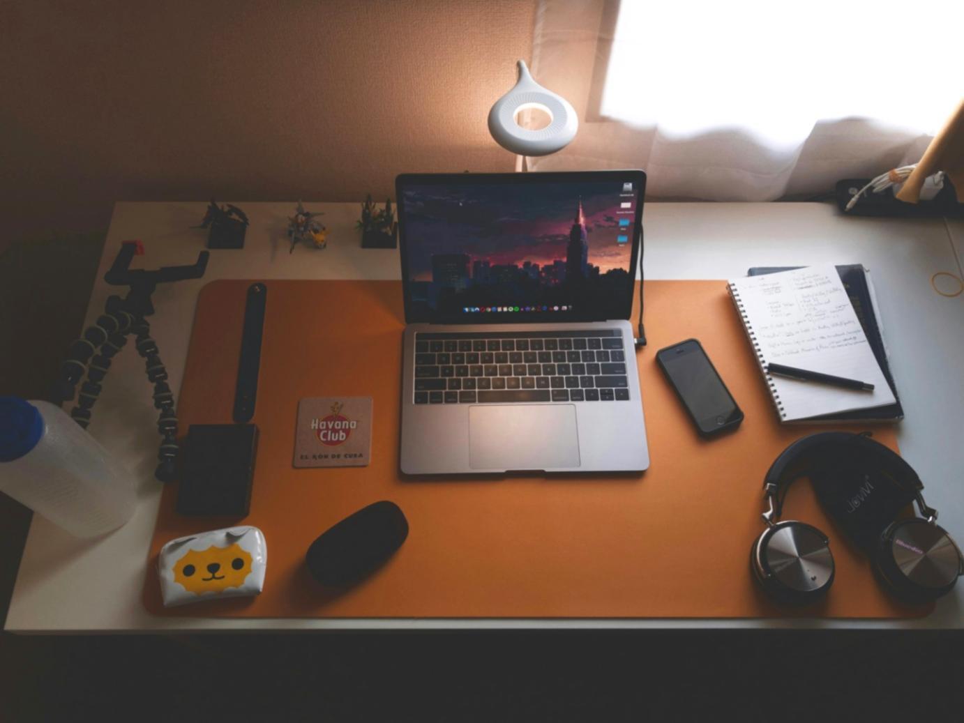 Financial planning workspace with budget documents